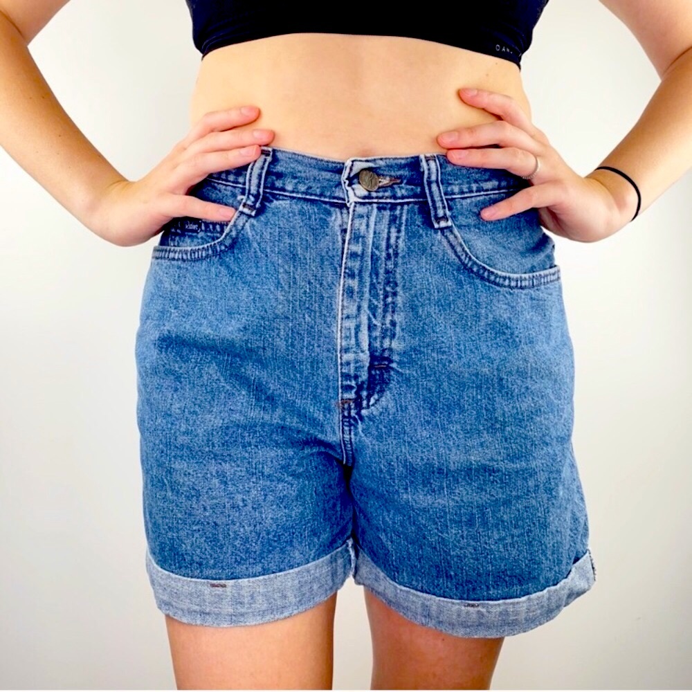 Vintage High Rise Bermuda Rolled Denim Mom Jean Shorts